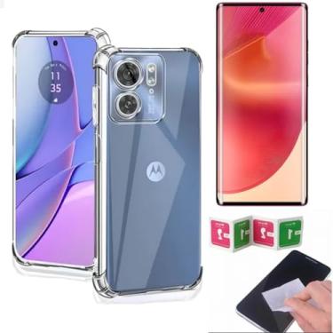 Imagem de [GL CASES] Kit Capa Moto Edge 40 NEO Case Capinha Motorola Moto Edge 40 NEO Anti Impacto Reforçada Silicone Transparente Flexível Proteção De Câmera + Pelicula De Vidro 3D 9H Cobertura Total