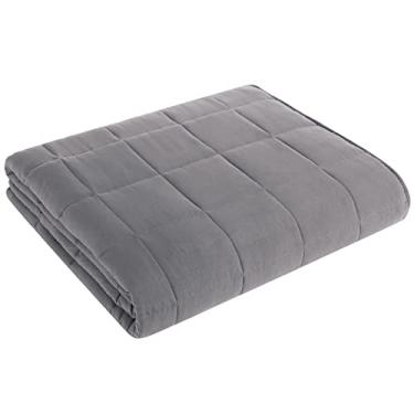 Imagem de Cobertor pesado L'AGRATY 203 x 221 cm, 9 kg, material de microfibra, refrescante, respirável, com contas de vidro, para adultos, todas as estações, verão, outono, inverno, macio, grosso, confortável