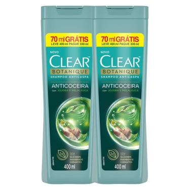 Imagem de Kit 2X Shampoo Clear Anticaspa e Anticoceira Botanique Leve 400ml Pague 3