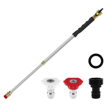 Imagem de XYDHQS Varinha de lavadora de alta pressão, acessório de mangueira de lavadora de pressão eficiente com 2 bicos intercambiáveis para lavagem de carro e limpeza de jardim