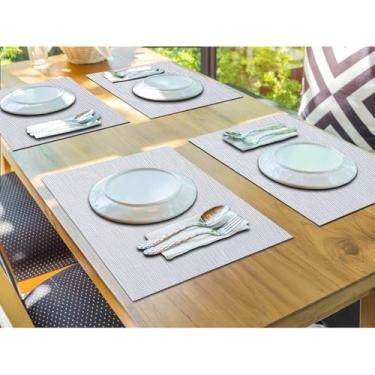 Imagem de Kit Jogo Americano Sousplat 100 Unidades Restaurantes Bar Hotel Mesa Posta Decoração - SIsal Branco Retangular