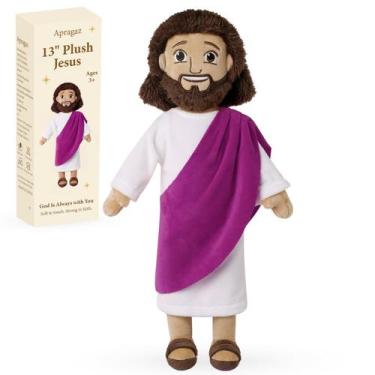 Imagem de Boneca de pelúcia Apragaz Jesus de 13 polegadas para crianças com maci