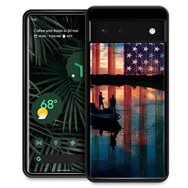 Imagem de CARLOCA Capa compatível com Google Pixel 7, capa de pesca vermelha bandeira dos EUA Google Pixel 7 para meninas e mulheres, capa de proteção antiarranhões com design gráfico moderno à prova de choque para Google Pixel 7