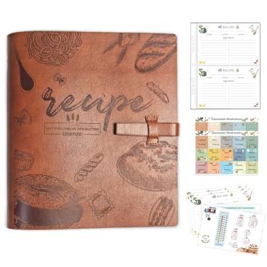 Imagem de GoShambar Fichário de receitas, fichário de livros de receitas com mangas de plástico, livro de cartão de receitas em branco para escrever em suas próprias receitas (cartões de receitas de 10 x 15 cm