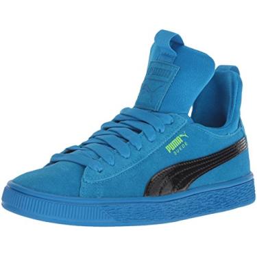 Imagem de Tênis Puma unissex infantil Camurça Fierce Patent Block Jr, Sapato Calçado Infantil, Plat Blue-puma Black-green Gecko, 4 Big Kid