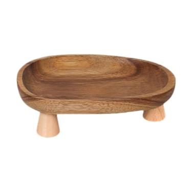Imagem de UGPLM Bandeja de madeira para exibição de joias, prato rústico, lareira, suporte para perfume, pedestal para pia, sabonete, banheiro, casamento, café, 16 Cm X 12.5 Cm X 5