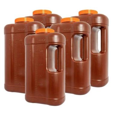 Imagem de KIT 05 UNIDADES - Coletor de Urina 24 Horas Âmbar 3 Litros com Alça (F