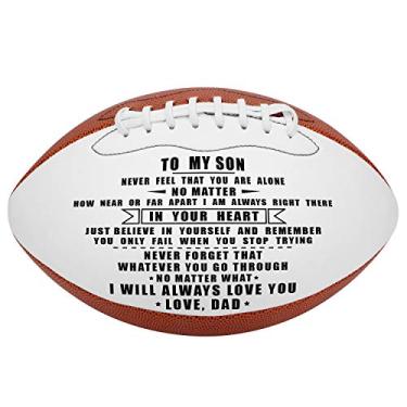 Imagem de Bolas de futebol americano gravadas K Kenon para filho da mãe – couro composto personalizado futebol americano – Presentes de formatura de aniversário de Natal para filho, For Son From Dad