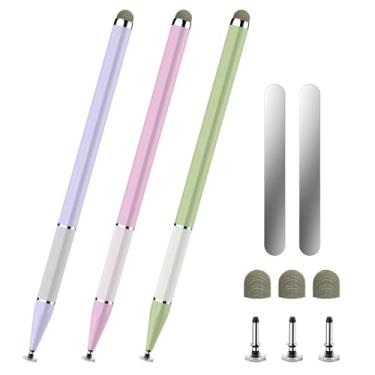 Imagem de Bopomofo Caneta Stylus para tela sensível ao toque, 3 peças, 2 em 1, caneta stylus magnética de alta sensibilidade e precisão, design estendido do corpo da caneta, compatível com telas sensíveis ao