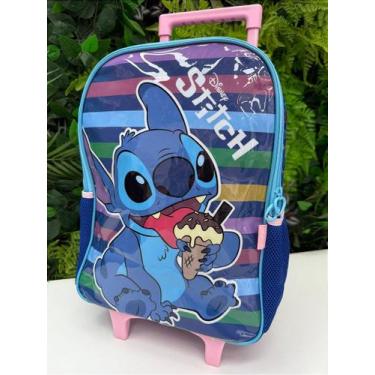 Imagem de Mochila de Rodinhas Stitch Sorvete Escolar - Ideal para Materiais Esco