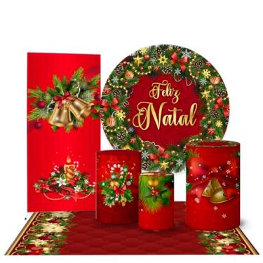 Imagem de Trio Capas Cilindro + Painel + Lateral e Tapete Natal (K3NAT0031)