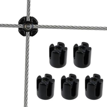 Imagem de Antrader Grampos transversais de 3/40.6 cm, clipe de corda de fio cruzado para corda de fio de 5 mm ou acessórios de haste, aço inoxidável, conjunto de 5 peças, preto