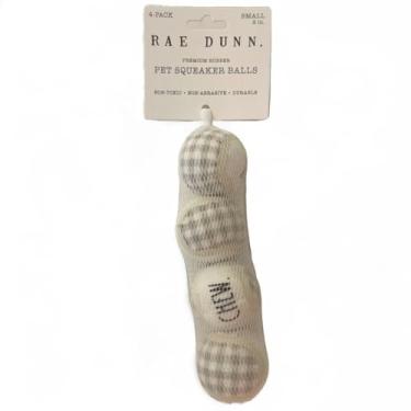 Imagem de Pacote com 4 bolas pequenas para cães – brinquedos premium de borracha não tóxica para animais de estimação em xadrez búfalo – macias e duráveis para buscar e mastigar (xadrez cinza)