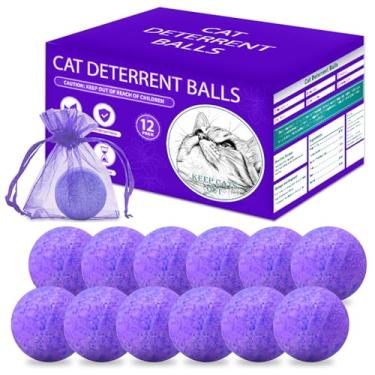 Imagem de Repelente de gatos para uso externo, 12 peças, óleo de hortelã-pimenta, bolas naturais que impedem que os gatos se afastem roxo profundo