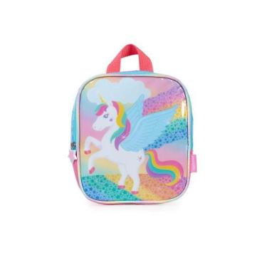 Imagem de Lancheira Escolar Feminina Unicórnio Rainbow Rosa - Bagaggio, U