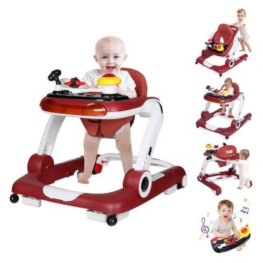Imagem de Andador Kinder King com Música e Luzes, 5 em 1, Cadeira de Atividades, Altura e Assento...