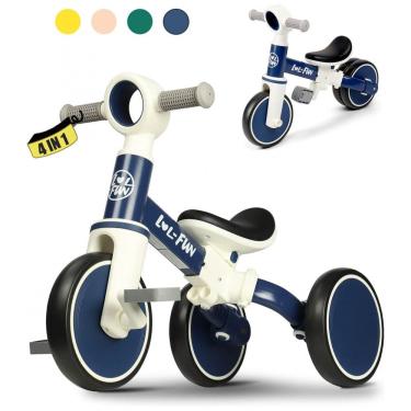 Imagem de Bicicleta sem Pedal Infantil com 3 Rodas para Crianças de 1 a 4 Anos, LOL FUN, Azul