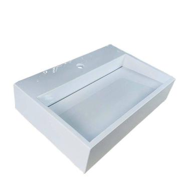Imagem de Cuba De Apoio Banheiro Diamond Pedra 60x40cm Branco Standard