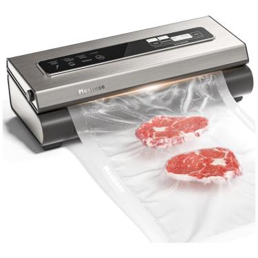 Imagem de Seladora a Vácuo Automática para Alimentos Secos e Úmidos em Aço Inoxidável com 2 Rolos de Saco e 5 Sacos Pré Cortados, 110V, Mesliese