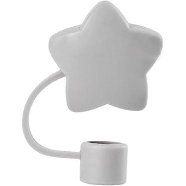 Imagem de Tampa de palha de estrela licone para copo, topo em forma de estrela compatível com copo Stanley de 10 mm e 850 g, acessórios de tampas de canudo reutilizáveis, topo bonito para acessórios de copos