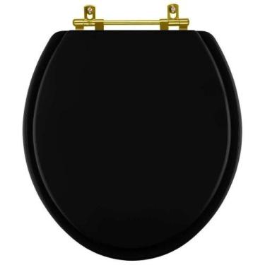 Imagem de Tampa de Vaso Laqueado Flamingo Preto para bacia Incepa com Ferragem D