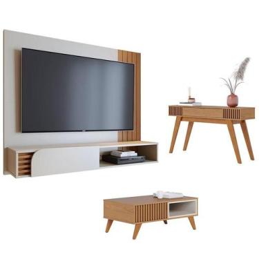 Imagem de Home Suspenso Jurerê 1.6 Off White Matte Freijó com Mesa de Centro Jer