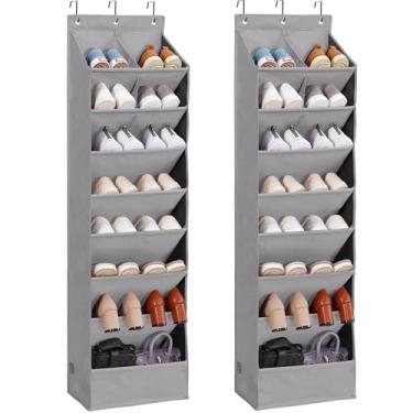 Imagem de STORAGEIDEAS Organizador de porta com 10 bolsos extra grandes, 23 pares de sapatos, organizador de armazenamento de pendurar de grande capacidade para sapatos, fraldas, cinza escuro, 8 camadas, pacote