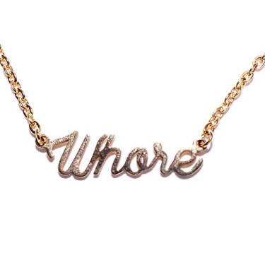 Imagem de kink ink Colar de prostituta banhado a ouro corrente de aço inoxidável para adultos sexy e excêntricos