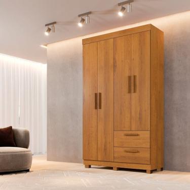 Imagem de Guarda-roupa 4 Portas 2 Gavetas 100% Mdf Flórida Espresso Móveis Cinamomo