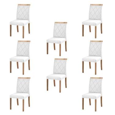 Imagem de Kit 8 Cadeiras Decorativas Sala de Jantar Luxo Anita Facto Branco - Mo