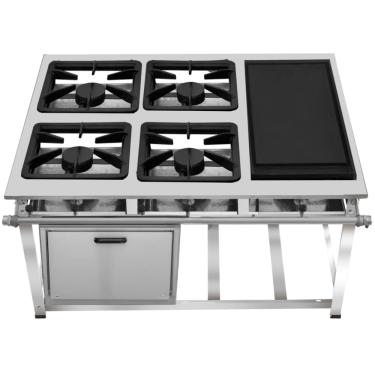 Imagem de Fogão Industrial 4 Bocas com Chapa Ap P7 com Forno Leona