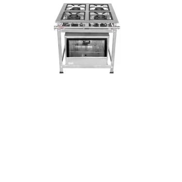 Imagem de Fogão Industrial 4 Bocas30x30 P5 em Aço Inox com forno Leona