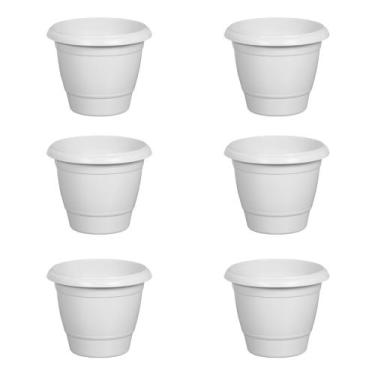 Imagem de Kit 6 Vasos Redondo Para Jardim Plantas Flores P101 Plasnew