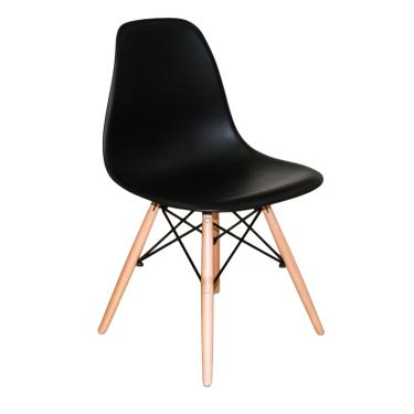 Imagem de Kit 4 Cadeiras Charles Eames Eiffel dsw Wood Preto