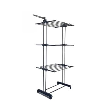 Imagem de Varal De Chão Duplo TODO Roupa Calcinha Grade 3 Andares Dobrável Portátil(