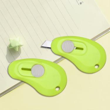 Imagem de Separadores de envelope com abridor de 2 letras com lâminas afiadas ocultas seguras, verde