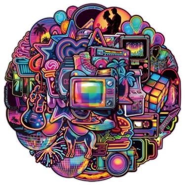 Imagem de Adesivos de garrafa de água, pacotes de adesivos neon fofos para laptop, scrapbook, skate, diário, bagagem, copo