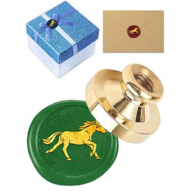 Imagem de 1 cabeça de carimbo de cera de latão Running House, carimbo de cera de vedação dourado, vintage, cabeça de latão removível para envelopes, convite de festa, casamento, cartão de Ação de Graças, 25 x