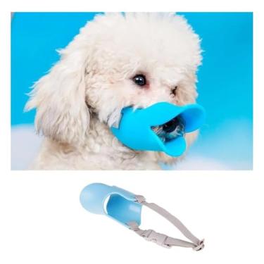 Imagem de Capas em forma de boca de cachorro de pato anti-mordida, máscaras de focinheira anti-chamadas, conjunto de boca de animal de estimação, material de silicone à prova de mordidas (azul, pequeno)