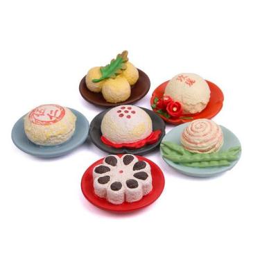 Imagem de Ímãs de geladeira tradicionais chineses Dim Sum 3D, 5 unidades de resi