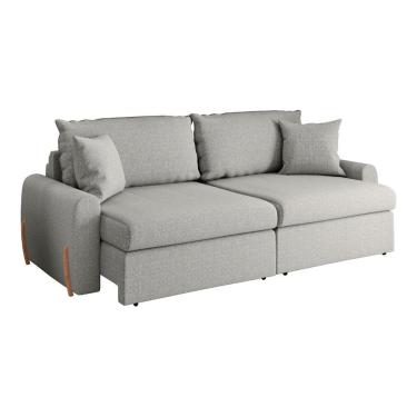 Imagem de Sofá Cama Retrátil 3 Lugares 2,16m Com Almofadas Linho Baltik Cinza