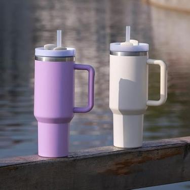 Imagem de Canudos de substituição de 6 peças para copo Stanley de 1,134 g, canudos reutilizáveis com escova de limpeza para acessórios Stanley