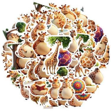 Imagem de 35 peças adesivos girafa animal brinquedo engraçado adesivos alegres para mala geladeira telefone bagagem laptop guitarra carro adesivo brinquedos guitarra laptop capacete skate