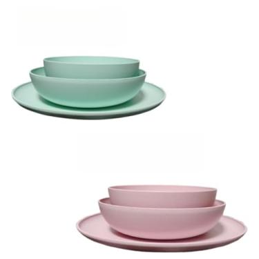 Imagem de ogo de 3 Pratos Resistente Linha Colours – Variedade de Cores, Livre de BPA e Uso no Micro-ondas | Prato Raso, Fundo e Bowl Modernos(Kit 2 jogo de pratos/2Yog/2 VC)