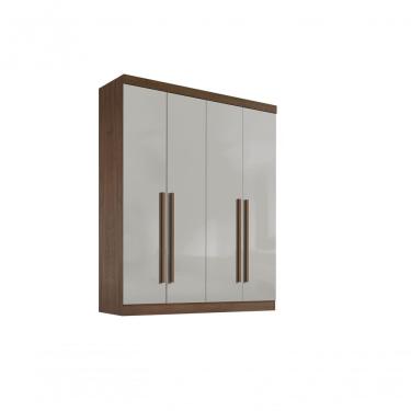 Imagem de Guarda-roupa Da Vinci Plus 4 Portas 3 Gavetas Sem Pés - D' Doro Castanho/off White