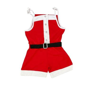 Imagem de Macaquinho Infantil Festa De Natal Mamãe Noel 2 Ao 6 Com Cinto Bloguei