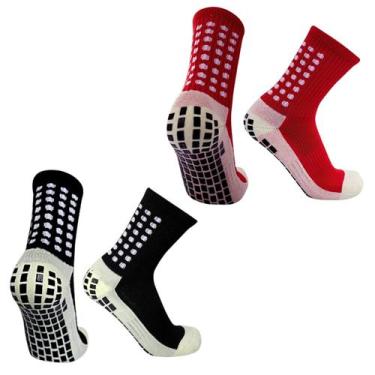 Imagem de Kit 2 Pares Meia Esportiva Antiderrapante Futebol Pro Socks Tipo Truso