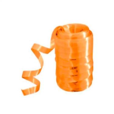 Imagem de Rolo Fitilho 5mm 50 Metros | Para Arranjos e Amarração de Balões | Cores Vibrantes | Presente e Decoração de Festas(Laranja)