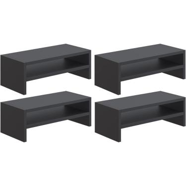 Imagem de Kit 04 Suportes Para Monitor Stand Home Office Lap 63 Cm L03 Preto - Lyam