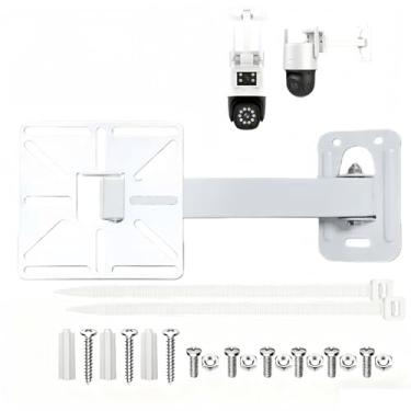 Imagem de Suporte de parede ajustável para câmera CCTV, compatibilidade universal para câmeras Dome/PTZ e máquinas esferográficas, suporte de câmera de segurança interno/externo com placa de montagem (suporte e